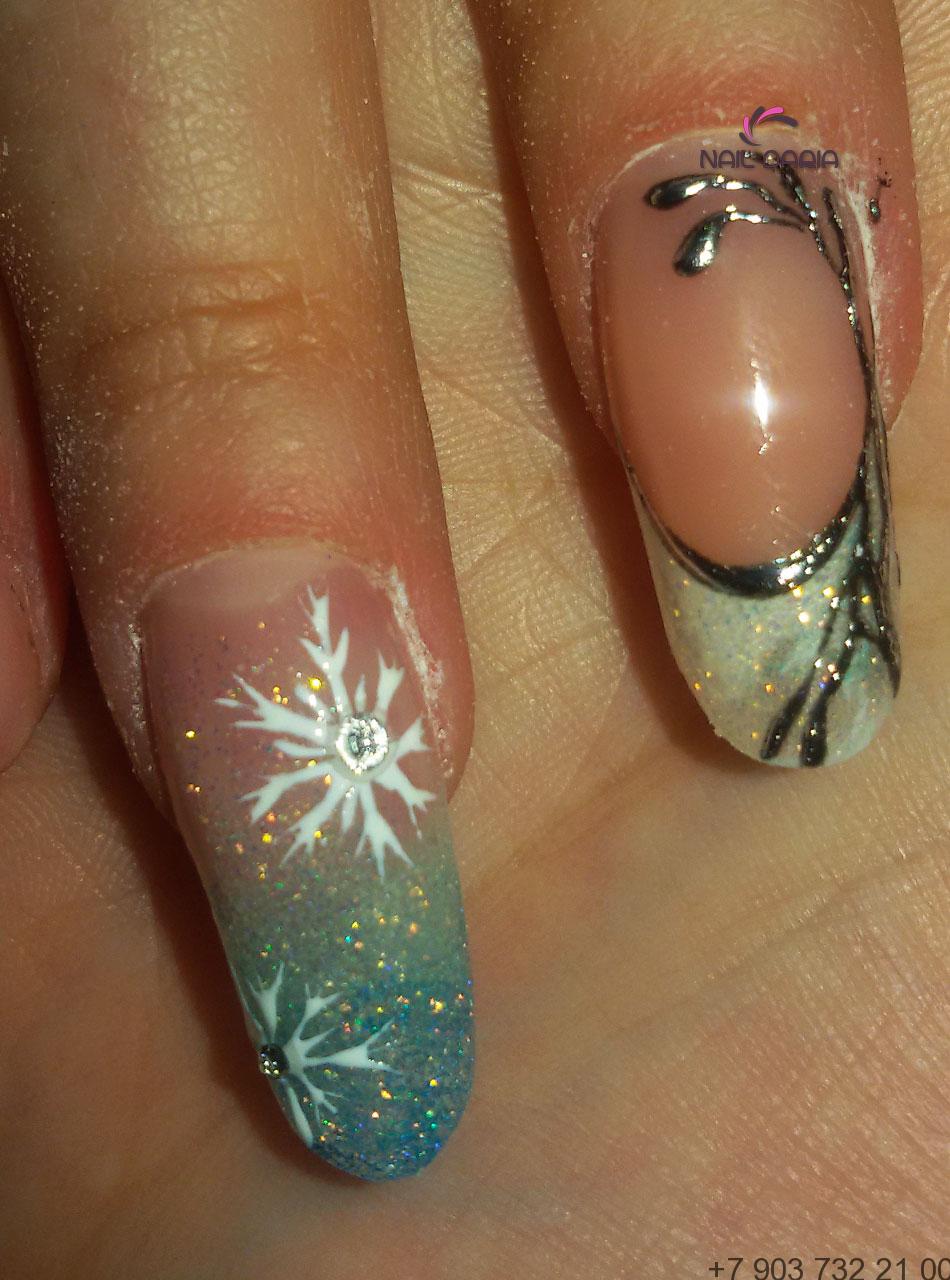 дизайн ногтей зима